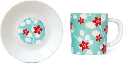 Чашка с блюдцем Remember Primavera em16