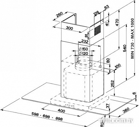 Кухонная вытяжка Franke Line (Glass) FLI 605 XS