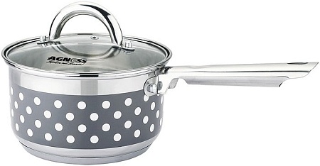 Кастрюля с длинной ручкой Agness Горошек 937-716