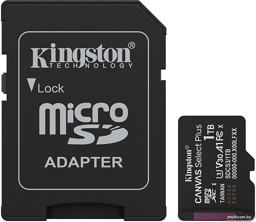 Карта памяти Kingston Canvas Select Plus microSDXC 1TB SDCS3/1TB (с адаптером)