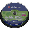 CD-RW диск Verbatim 700Mb 12х Verbatim DLP Silver 10 шт. CakeBox 043480, SERL