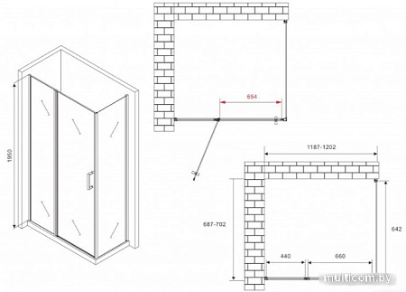 Душевой уголок Abber Sonnenstrand AG04120MS-S70M