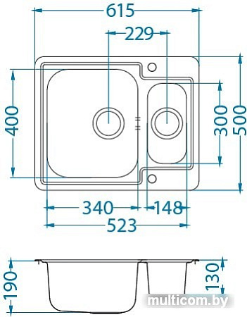 Кухонная мойка Alveus Line Maxim 50