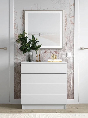 Комод Горизонт Нео 760 4 ящика (белый)