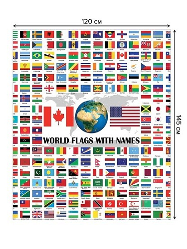 Скатерть JoyArty Мировые флаги с именами tcox_7364_120x145