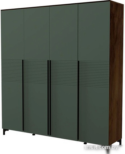 Шкаф распашной Bravo Мебель Брента распашной ШР-4 (таксус/лак оливковый)