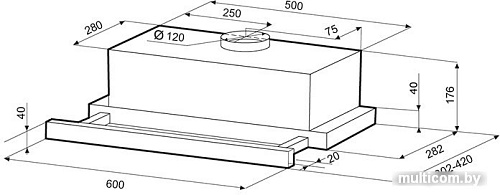 Кухонная вытяжка Krona Kamilla Eco 600 W (белый)