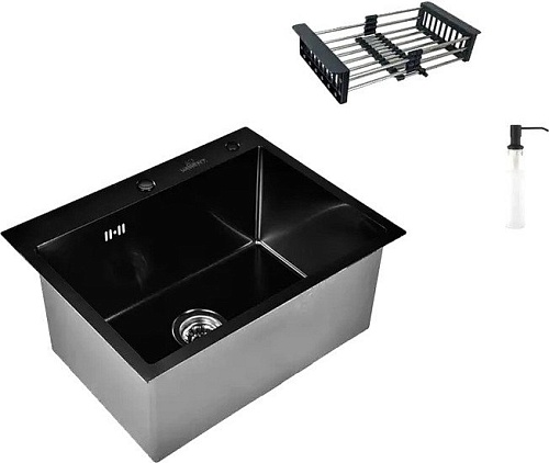 Кухонная мойка Wisent WS35848B+GER013+WW405B+W302644B