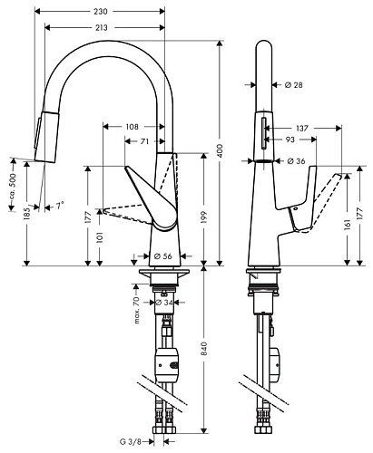 Однорычажный смеситель Hansgrohe Talis S 72813000