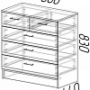 Комод МебельЭра К800 3/2 (шимо)