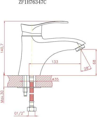 Смеситель Cron CN1001 (хром)