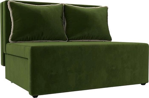 Диван Mebelico Лагуна 114441 (микровельвет, бежевый/зеленый)