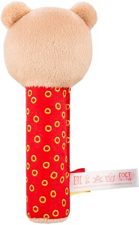 Погремушка Мякиши Хрустящая пищалка Мишка Барни 594