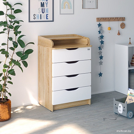 Детский комод Атон Сириус Wood 604 ПВХ (дуб сонома)