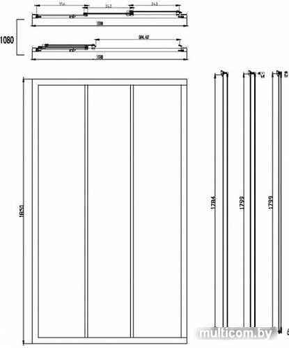 Душевая дверь Omnires Bronx S20A3 120