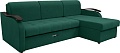 Диван Сириус Лидер-2 с оттоманкой ППУ 250x165 (Eva 30 велюр зеленый)