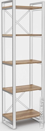 Стеллаж Hype Mebel Стандарт 50x200 (белый/дуб галифакс натуральный)