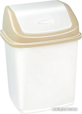 Мусорное ведро Эльфпласт Ромашка EP057 10 л (слоновая кость/бежевый)