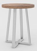 Журнальный столик Hype Mebel Челси 40x40 (белый/дуб галифакс олово)