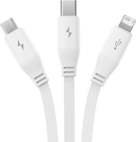 Baseus CB000063 USB Type-A - Lightning/USB Type-C/microUSB (1.1 м, белый)