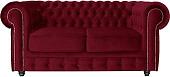Диван Brioli Честер Классик двухместный (микровелюр, В48 вишневый)