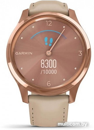 Гибридные умные часы Garmin Vivomove Luxe (золотистый/песочный)