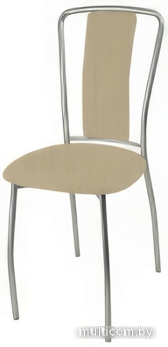 Стул Гальваник Лилия-М (эмаль серебристый/кожзам BB 2 бенгал бежевый)