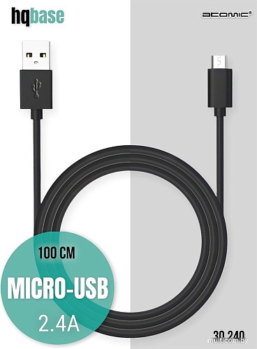Кабель Atomic HQ-Base 30.240 USB Type-A - microUSB (1 м, черный)