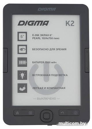Электронная книга Digma K2