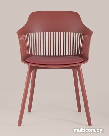 Стул с подлокотниками Stool Group Crocus c подушкой (бордовый)