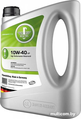 Моторное масло Rektol 10W-40 HP 4л