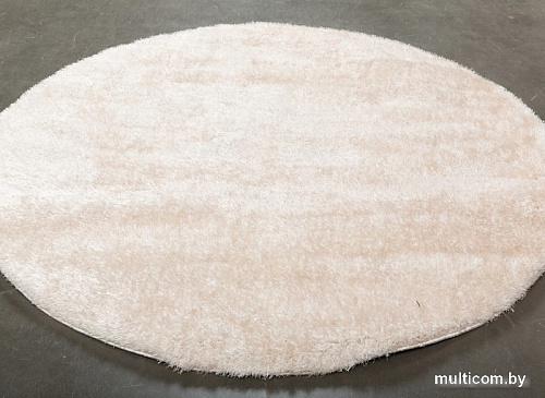 Ковер для жилой комнаты Radjab Carpet Паффи шагги круг P001A 6554RK 0.8x0.8 (beige)