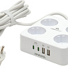 Сетевой фильтр Cablexpert PLT-4-C2U2-W-3