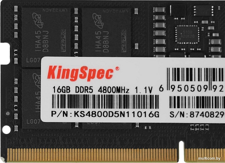Оперативная память KingSpec 16ГБ DDR5 SODIMM 4800 МГц KS4800D5N11016G