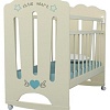 Классическая детская кроватка VDK Little Heart колесо-качалка (слоновая кость)