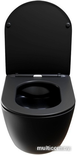Унитаз White Wave Round (черный матовый)