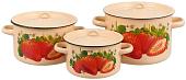 Набор кастрюль СтальЭмаль Клубника садовая 1с33