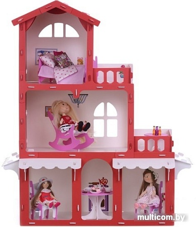 Krasatoys Дом Николь с мебелью 000288 (белый/красный)