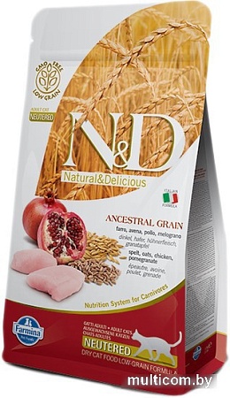 Сухой корм для кошек Farmina N&D Low Grain Cat Chicken & Pomegranate Neutered 10 кг