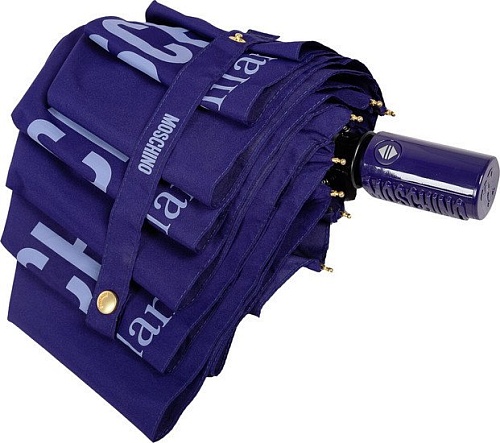 Складной зонт Moschino 8021-OCF New Metal Logo Blue + Box Logo