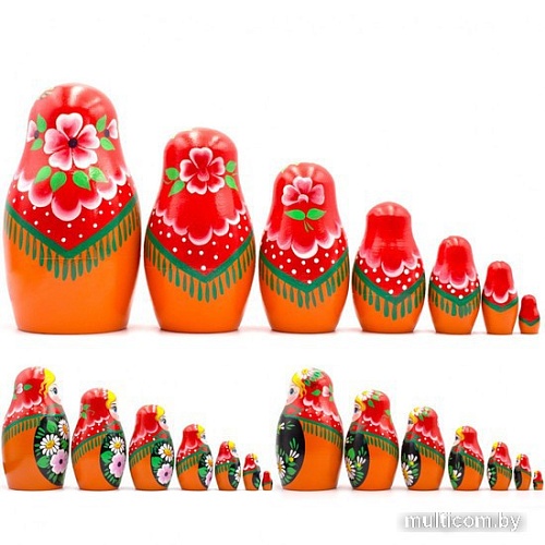 Развивающая игра Брестская Матрешка С цветами лилии и ромашки (набор 7 шт)