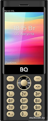 Кнопочный телефон BQ BQ-3598 Barrel XXL (черный/золотистый)