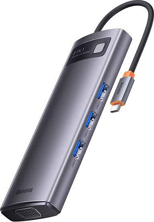 Док-станция Baseus Metal Gleam Series 7-in-1 Multifunctional Type-C HUB Docking Station Gray WKWG040013