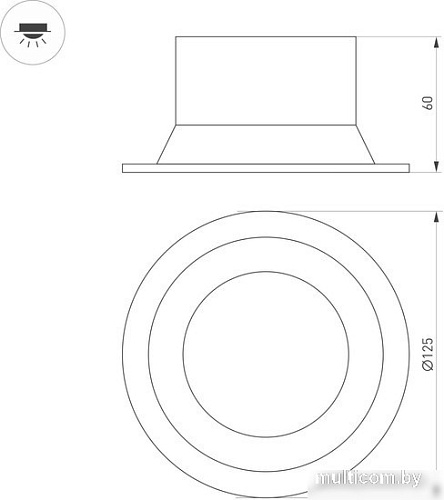 Точечный светильник Arlight MS-BREEZE-BUILT-R125-16W Warm3000 036614