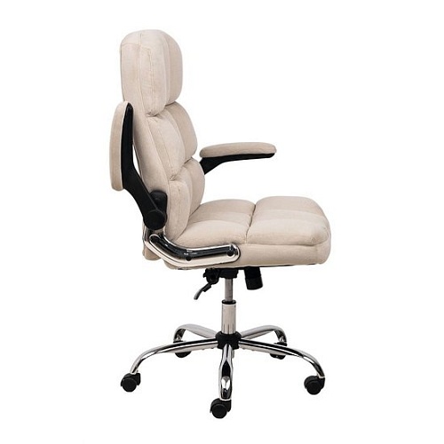 Кресло AksHome Caesar Chrome (вельвет, светло-бежевый)
