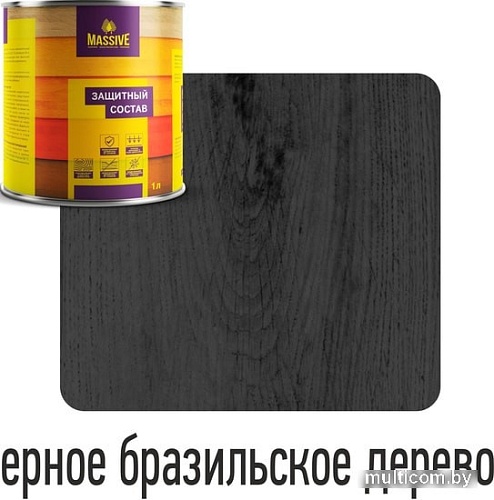 Пропитка Massive Защитный Состав 3 л (черное бразильское дерево)