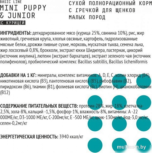 Сухой корм для собак AJO Dog Mini Puppy & Junior с гречкой для щенков малых пород 8 кг