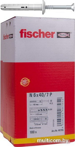 Дюбель-гвоздь Fischer N 6 x 40/7 P 48795 (100 шт)