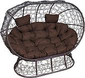 Садовый диван M-Group Лежебока 11190205 (на подставке с коричневым ротангом/коричневая подушка)