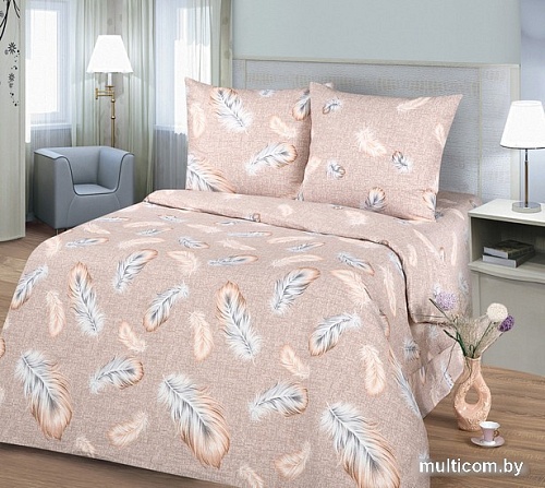 Постельное белье Миланика Перья Семейный (бязь)